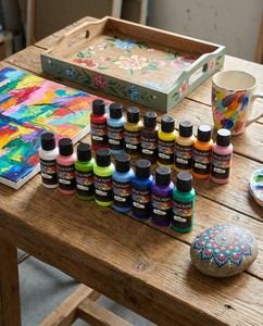 24 Colors Acrylic Paint Set Non-Toxic 30ml for <b>Canvas</b> Wood Rock Fabric Art Supplies Wholesale - Product Image 5