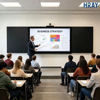 Tableau interactif intelligent HRAY 86 pouces 4K UHD avec rétroéclairage LED 350 cd/m² de luminosité pour les salles multimédias des écoles primaires, compatible OEM ODM