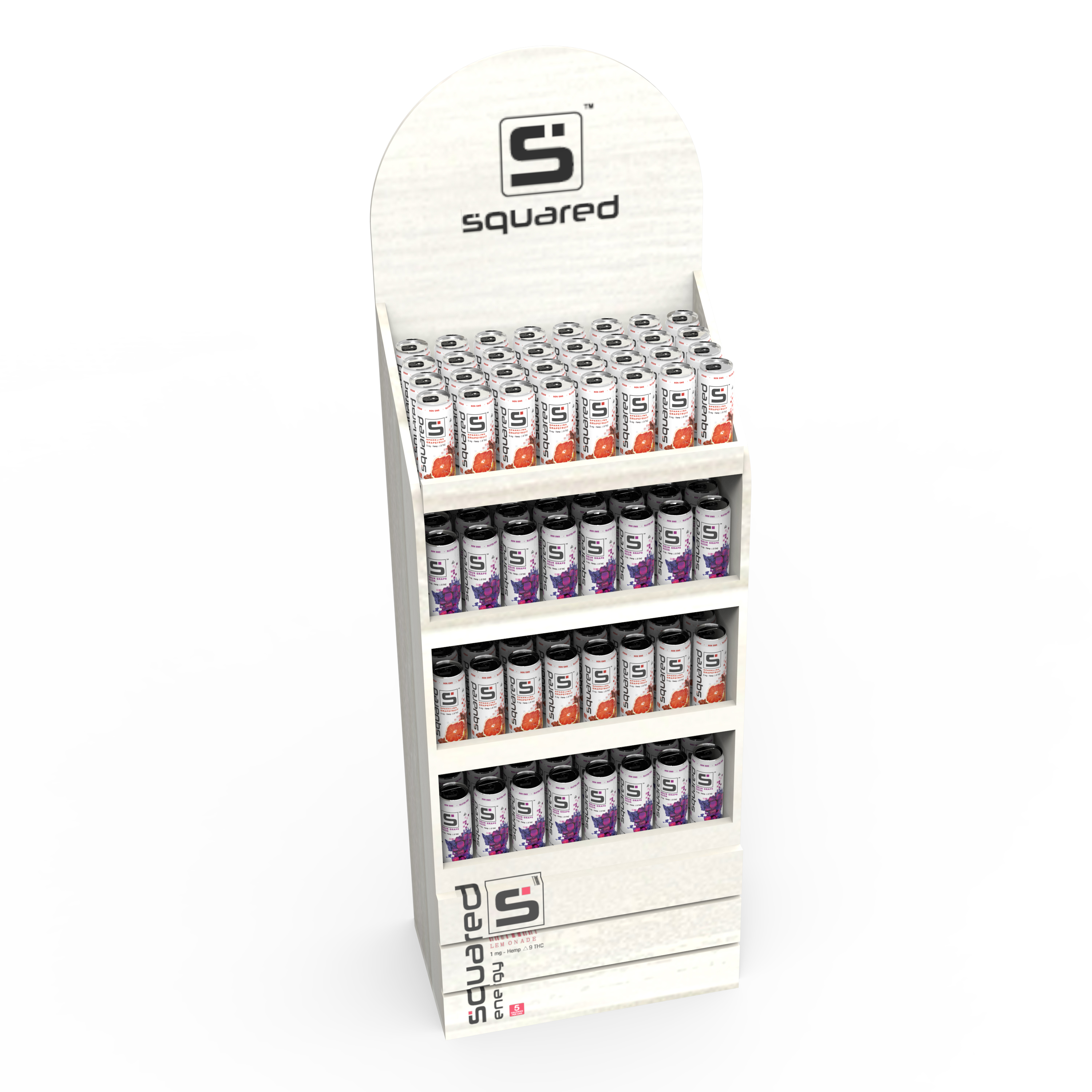 Wooden Timber Shelves Floor Standing Energy Drink Can Display Rack for Stores for Storage and Display — view 3