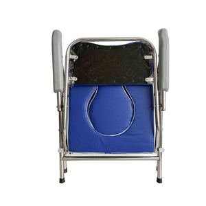 Stainless Steel <b>Commode</b> Chair <b>Folding</b> With Seat Pad For Elderly Hospital Use - Product Image 4