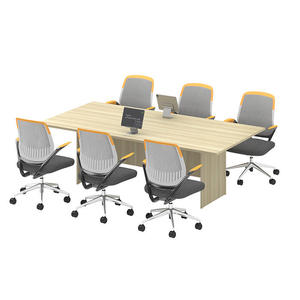 Modern Rectangular Chipboard Melamine Conference <b>Table</b> 8 Seater <b>Office</b> Furniture Durable Commercial Use AY <b>Office</b> System - Product Image 2