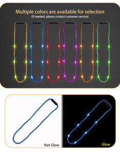 Colliers de perles LED personnalisables avec logo pour le Mardi Gras, 84 cm, perles métalliques clignotantes pour la Saint-<span class=keywords><strong>Patrick</strong></span>, événements festifs, cadeaux en gros, OEM - Product Image 5