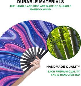 Éventail à main traditionnel en bambou de 13 pouces, à ouverture rapide, design pliable, portable, pour la danse de groupe, la pratique, le cosplay, les bals - Product Image 3