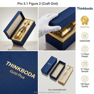 Caja de Regalo para Vino en Forma de <span class=keywords><strong>Libro</strong></span>, Color Azul Zafiro, con Marco Metálico Dorado y Tapa Magnética, para Aniversarios Especiales - Product Image 2