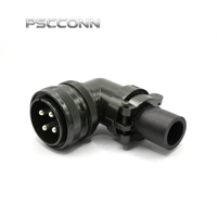 Connecteur circulaire industriel fileté PSCCONN MS5015 Série MS3108A 32-17P, prise d'extension à angle droit, 4 broches mâle