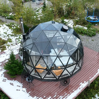Dôme de camping igloo transparent à facettes, imperméable, pour l'extérieur, tente en verre pour salons professionnels et usage en station balnéaire