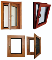 Fenêtres et portes à battants horizontaux en bois au design moderne et personnalisé, avec revêtement en poudre, fournisseur d'or