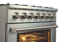 36 In. 5.5 Cu. Kompor Listrik 5 Tungku dengan Oven & Pintu Kaca Tiga Lapis & Perangkat Pengaman Gas dari Baja Tahan Karat