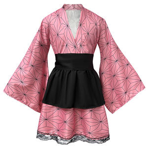 Disfraz de Anime Demon Slayer para Halloween, Kimono Japonés de <span class=keywords><strong>Kamado</strong></span> <span class=keywords><strong>Tanjiro</strong></span> Nezuko, Cosplay para Conventos de Anime, Carnaval, Pascua - Product Image 2