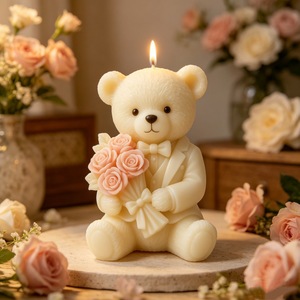 Wedding Bear Scented Candle <b>Mold</b> Customizable Shape For DIY Candle Making Kits Commercial Use - Product Image 1