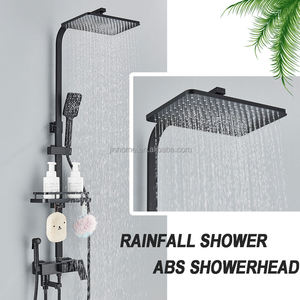 Colonne <span class=keywords><strong>de</strong></span> douche en laiton avec pulvérisateur <span class=keywords><strong>de</strong></span> bidet et système <span class=keywords><strong>de</strong></span> pluie, 4 modes <span class=keywords><strong>de</strong></span> jet, ensemble <span class=keywords><strong>de</strong></span> robinetterie <span class=keywords><strong>de</strong></span> douche 4-en-1 intégré, mitigeur d'eau, kit <span class=keywords><strong>de</strong></span> douche noir - Product Image 1