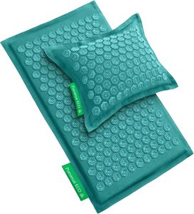 Juego de alfombrilla y almohada de acupresión para espalda/cuello/cabeza alivio del dolor de cuerpo completo y relajación muscular alivia el estrés y la tensión - Product Image 1