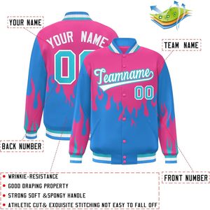 Personalized <b>Men</b> Varsity <b>Baseball</b> <b>Jacket</b> Custom Name Number Flame Design Unisex Adult Casual Autumn Wear - Product Image 2