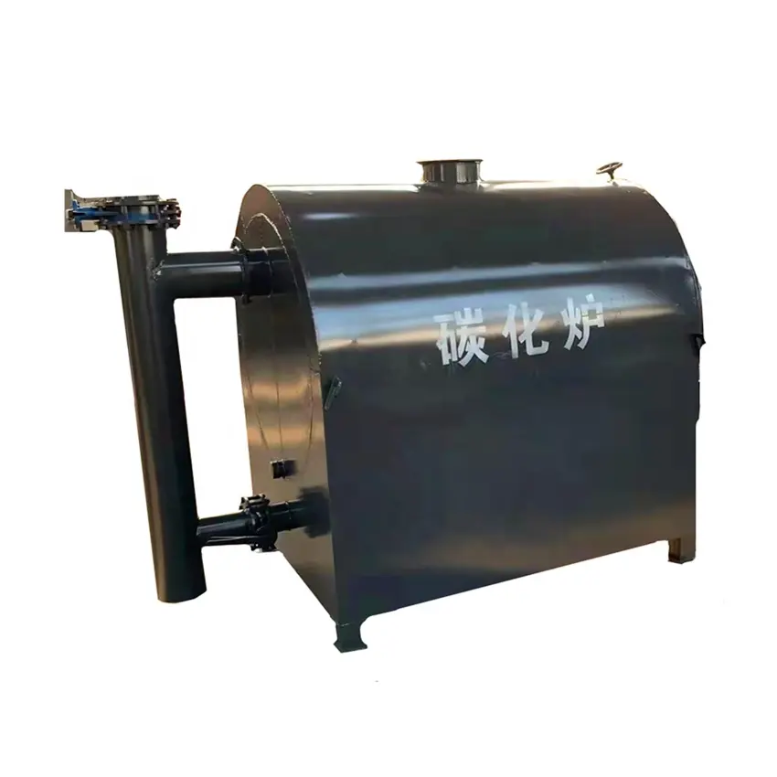 Máquina rotativa horizontal para hacer carbón de barbacoa sin humo, horno de carbonización de carbón de madera, carbón industrial de cáscara de coco