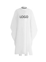 Nouvelle Arrivée Tablier de Barbier Noir en Polyester Pongee Imperméable avec Logo Personnalisé pour Teinture et Coiffure, Cape de Salon de Coiffure