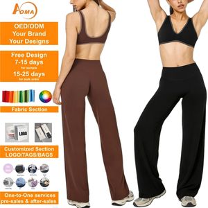 Ensemble de sport Aoyema de haute qualité, très extensible, avec haut à col halter et pantalon large super doux pour l'entraînement et la gym - Product Image 1