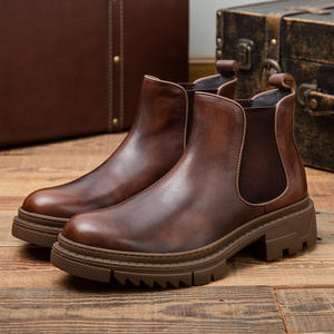 Botines de hombre de alta calidad, zapatos de hombre de cuero genuino hechos a mano de alta calidad, botas Chelsea - Product Image 1