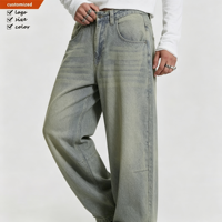Haute Street Wear Garçons Vintage Lavé Fade Hommes Jeans Casual Streetwear Baggy Pantalon Unisexe Surdimensionné Lâche Denim Jeans Pantalon