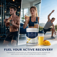AegleWell OEM Poudre de Glycinate de Magnésium Saveur Mangue Margarita 200mg Magnésium 800mg Glycine Soutien Musculaire et Osseux Sommeil Apaisant