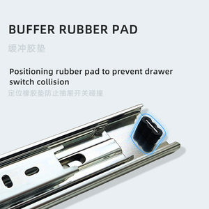 Rộng ba phần Ngăn kéo trượt đường sắt đầy đủ lây lan thép bóng đa-đo bên núi theo dõi im lặng dẫn đường sắt - Product Image 5