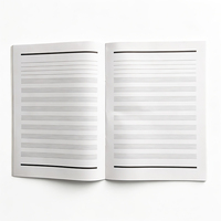 Carnet de partitions personnalisé 259x191mm, reliure piquée à cheval, cahier de partitions en papier ligné, couverture souple, cahier d'exercices musicaux pour étudiants, vente en gros