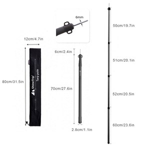 Postes de lona ajustables de aleación de aluminio, varillas de tienda ligeras telescópicas portátiles para acampar, mochilero, senderismo, Camping - Product Image 4