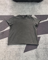 T-shirt homme personnalisé imprimé Kornit, 100% coton épais, coupe ample, motif lettres gothiques, vintage, délavé à l'acide, effet usé, décoloré soleil, foncé