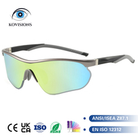 Lunettes de soleil polarisées pour sports de plein air, demi-monture enveloppante, protection UV400, revêtement miroir, pour hommes et femmes, cyclisme, course à pied, Gorpcore