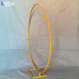 LEDA Modern <b>Wedding</b> Stage Decoration Round Metal <b>Backdrop</b> Gold Hanging Flower Arch Flower <b>Stand</b> - Product Image 4