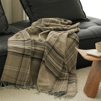 Laine haute qualité couverture moderne luxe vérifier Plaid Beige jeter couverture glands salon canapé hôtel Supiles