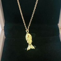 Collier pendentif poisson mobile en cuivre, luxe léger, personnalisé, motif animal