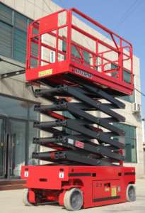 खुदरा नई स्थिति स्टील मोबाइल कैंची लिफ्ट प्लेटफॉर्म, दुकान की मरम्मत के लिए स्वचालित ड्राइविंग के साथ 1 वर्ष की वारंटी - Product Image 2