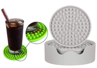 Sous-verres ronds en feutre et silicone, sets de table épaissis drainants, tapis isolants thermiques
