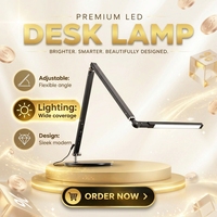 Lampe de bureau LED électrique à bras articulé réglable, sans scintillement, protection oculaire, flexible, rotation à 360 degrés, avec télécommande