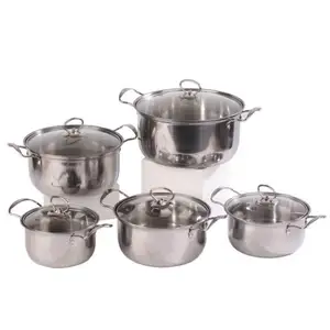 Ensemble de casseroles à vapeur avec couvercle en acier inoxydable, ustensiles de cuisine polyvalents, ensemble de casseroles, marmites de cuisson 10 pcs