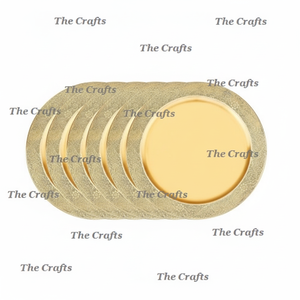 จานชาร์จสีทองอลูมิเนียมทรงกลมสำหรับตกแต่งบนโต๊ะอาหาร - Product Image 1