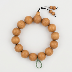 Autre bracelet perlé 16 mm finition naturelle fermeture à cordon réglable style tendance bijoux unisexe cadeau hindou - Product Image 1