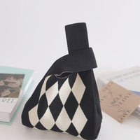 Personalisierte wiederverwendbare Einkaufstasche aus gestricktem Canvas, gehäkelte Unisex-Handtasche mit Ketten