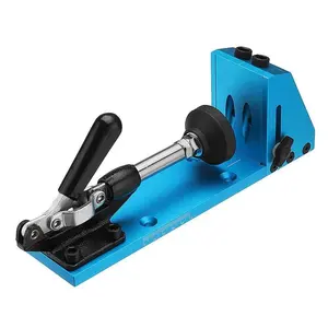 For Carpenter Hardware W/Dust Removal Port Wood Working Tool Pocket Hole Jig With Toggle Clamp And 9.5mm Hole Guide Drill Bit