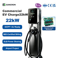 Titik Pengisian Daya Kendaraan Listrik Komersial Khusus GANCRON 22kW Cepat OCPP 1.6J untuk Kendaraan Listrik Bisnis Bandara