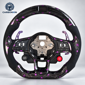Volant sport en cuir et fibre de carbone forgée sur mesure pour VW Passat CC Golf 7 R Line Mk7 GTI Audi A3 - Product Image 1