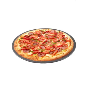 Delikler ile 2024 küçük Pizza tavalar çelik delikli Pizza kalıp sebzelik Pan yapışmaz Bakeware siyah çanak kalıp tepsi için Bakeware