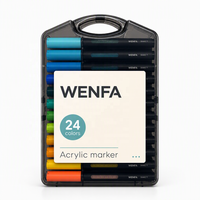 Marqueurs d'art à pointe fine en acrylique, 24-36 couleurs, ensemble de stylos pinceaux à tête unique pour étudiants en art, cadeau promotionnel