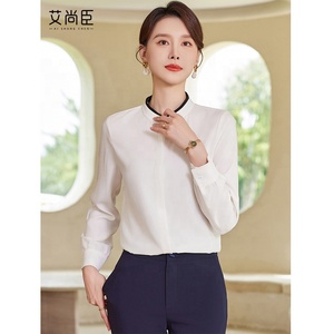 chinese dress ladies Pascal Silk Ruffle Tie Neck Blouse in White, White / S