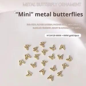 20 Piezas de Adornos de Uñas 3D con Forma de Mariposa, Aleación de Oro y Plata, Estilo Japonés, Decoraciones para Arte de Uñas - Product Image 6