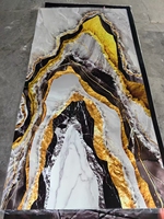 Panneau mural en marbre avec revêtement anti-taches et anti-UV, feuille de PVC haute brillance pour la décoration des murs extérieurs des couloirs