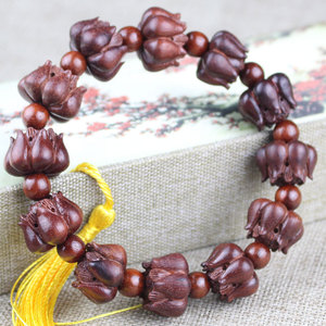 Bracelet en bois de rose africain Lotus, 12 perles, bijoux pour cérémonie religieuse - Product Image 3