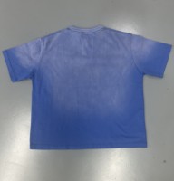 T-shirt personnalisé imprimé Kornit 100% coton, écologique, épais, effet vintage, délavé soleil, effet sali, streetwear, motif UFO éclaboussures