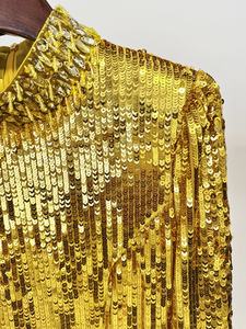 OUDINA Fabrik Fertig Konfektioniertes Stilvolles Elegantes Kleid mit Strasssteinen und Goldpailletten 3XL Übergröße Party Damen Lange Abendkleider - Product Image 5