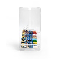 Distributeur de baume à lèvres Portable en plastique transparent comptoir rouges à lèvres brillant à lèvres présentoir huiles essentielles organisateur boîte couvercle à charnière